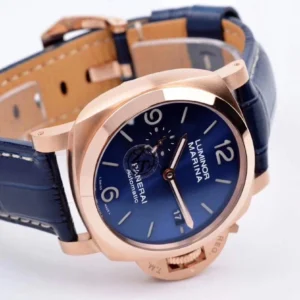 PANERAI LUMINOR REPLICA ROSE GOLD WATCHES SAUCY BLUE VS FACTORY 44MM 4 ĐỒNG HỒ PANERAI LUMINOR REPLICA VÀNG HỒNG MẶT XANH NHÀ MÁY VS 44MM