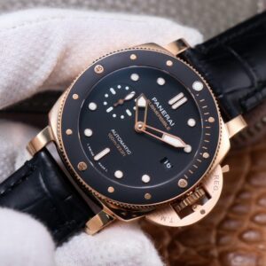 PANERAI SUBMERSIBLE FAKE WATCHES BLACK DIAL ROSE GOLD VS FACTORY 42MM 2 ĐỒNG HỒ PANERAI SUBMERSIBLE FAKE MẶT ĐEN MẠ VÀNG HỒNG NHÀ MÁY VS 42MM