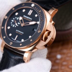 PANERAI SUBMERSIBLE FAKE WATCHES BLACK DIAL ROSE GOLD VS FACTORY 42MM 4 ĐỒNG HỒ PANERAI SUBMERSIBLE FAKE MẶT ĐEN MẠ VÀNG HỒNG NHÀ MÁY VS 42MM
