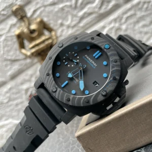 PANERAI SUBMERSIBLE SUPER FAKE WATCH CARBON BLUE DIAL VS FACTORY 42MM 3 ĐỒNG HỒ PANERAI SUBMERSIBLE REPLICA CARBON MẶT XANH NHÀ MÁY VS 42MM