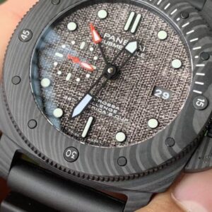 PANERAI SUBMERSIBLE REPLICA WATCH CARBON CASE FABRIC DIAL VS FACTORY 47MM 2 ĐỒNG HỒ PANERAI SUBMERSIBLE REPLICA VỎ CARBON MẶT HOẠ TIẾT VẢI NHÀ MÁY VS 47MM