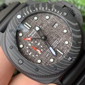 PANERAI SUBMERSIBLE REPLICA WATCH CARBON CASE FABRIC DIAL VS FACTORY 47MM 4 ĐỒNG HỒ PANERAI SUBMERSIBLE REPLICA VỎ CARBON MẶT HOẠ TIẾT VẢI NHÀ MÁY VS 47MM