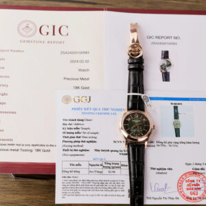 ĐỒNG HỒ PATEK PHILIPPE 5205 BỌC VÀNG HỒNG REOLICA MẶT XANH NHÀ MÁY GR 40MM