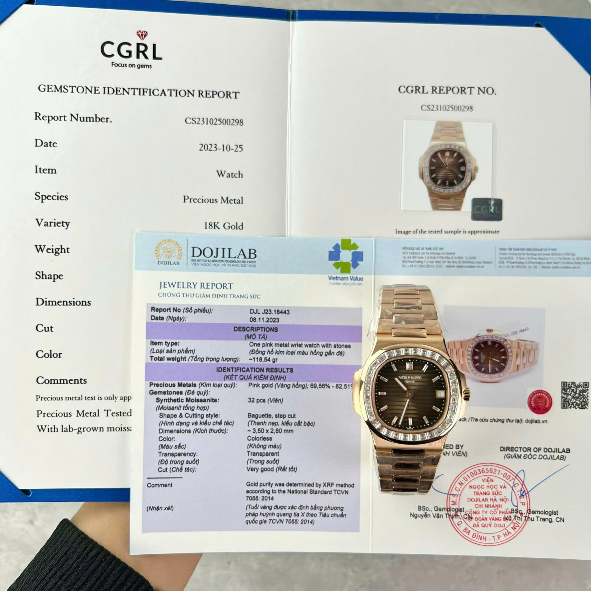 ĐỒNG HỒ PATEK PHILIPPE 5723 CHẾ TÁC BỌC VÀNG 18K MOISSANITE BAGUETTE 40MM (9) ĐỒNG HỒ PATEK PHILIPPE 5723 CHẾ TÁC BỌC VÀNG 18K MOISSANITE BAGUETTE 40MM