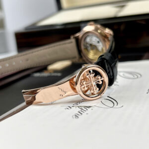 PATEK PHILIPPE COMPLICATIONS 5205 REPLICA WATCH BLACK DIAL WRAPPED GOLD GR 40MM 8 ĐỒNG HỒ PATEK PHILIPPE COMPLICATIONS 5205 REPLICA BỌC VÀNG MẶT ĐEN GR 40MM