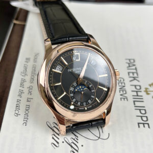 PATEK PHILIPPE COMPLICATIONS 5205 REPLICA WATCH BLACK DIAL WRAPPED GOLD GR 40MM 3 ĐỒNG HỒ PATEK PHILIPPE COMPLICATIONS 5205 REPLICA BỌC VÀNG MẶT ĐEN GR 40MM