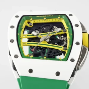 RICHARD MILLE BEST COPY RM61-01 WHITE CERAMIC CASE RUBBER STRAP ZF FACTORY 43MM 2 ĐỒNG HỒ RICHARD MILLE BEST COPY RM61-01 VỎ GỐM TRẮNG DÂY CAO SU NHÀ MÁY ZF 43MM