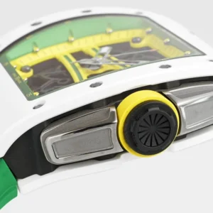 RICHARD MILLE BEST COPY RM61-01 WHITE CERAMIC CASE RUBBER STRAP ZF FACTORY 43MM 6 ĐỒNG HỒ RICHARD MILLE BEST COPY RM61-01 VỎ GỐM TRẮNG DÂY CAO SU NHÀ MÁY ZF 43MM