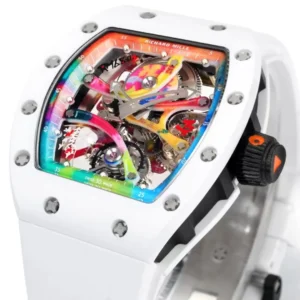 RICHARD MILLE BEST REPLICA WATCH CERAMIC WHITE RAINBOW DIAL RM FACTORY 45MM 2 ĐỒNG HỒ RICHARD MILLE BEST REPLICA CERAMIC MẶT 7 MÀU NHÀ MÁY RM 45MM