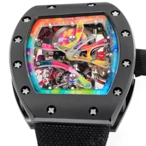 RICHARD MILLE BEST REPLICA RM68-01 WATCH BLACK CERAMIC NYLON STRAP RM 45MM 2 ĐỒNG HỒ RICHARD MILLE BEST REPLICA RM68-01 CERAMIC ĐEN DÂY NYLON RM 45MM