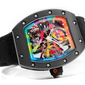 RICHARD MILLE BEST REPLICA RM68-01 WATCH BLACK CERAMIC NYLON STRAP RM 45MM 5 ĐỒNG HỒ RICHARD MILLE BEST REPLICA RM68-01 CERAMIC ĐEN DÂY NYLON RM 45MM