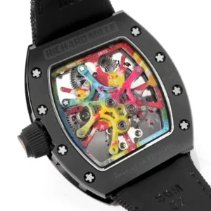 RICHARD MILLE BEST REPLICA RM68-01 WATCH BLACK CERAMIC NYLON STRAP RM 45MM 7 ĐỒNG HỒ RICHARD MILLE BEST REPLICA RM68-01 CERAMIC ĐEN DÂY NYLON RM 45MM
