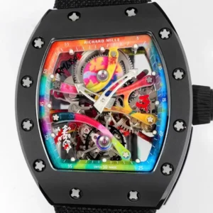 RICHARD MILLE BEST REPLICA RM68-01 WATCH BLACK CERAMIC NYLON STRAP RM 45MM 4 ĐỒNG HỒ RICHARD MILLE BEST REPLICA RM68-01 CERAMIC ĐEN DÂY NYLON RM 45MM