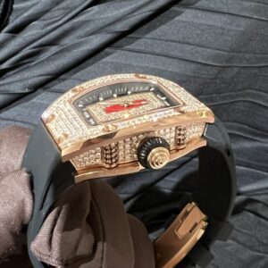 RICHARD MILLE CUSTOM WATCH RM007 WRAPPED GOLD FULL MOISSANITE 32X38MM 1 ĐỒNG HỒ RICHARD MILLE CHẾ TÁC RM007 BỌC VÀNG FULL MOISSANITE 32X38MM