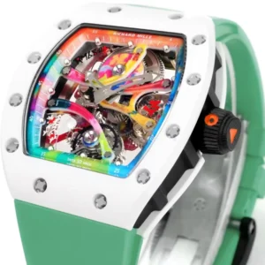 RICHARD MILLE REPLICA WATCH RM68-01 CERAMIC GREEN RUBBER STRAP RM FACTORY 45MM 5 ĐỒNG HỒ RICHARD MILLE REPLICA WATCH RM68-01 CERAMIC DÂY CAO SU XANH NHÀ MÁY RM 45MM