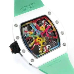 RICHARD MILLE REPLICA WATCH RM68-01 CERAMIC GREEN RUBBER STRAP RM FACTORY 45MM 7 ĐỒNG HỒ RICHARD MILLE REPLICA WATCH RM68-01 CERAMIC DÂY CAO SU XANH NHÀ MÁY RM 45MM