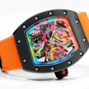 RICHARD MILLE RM38-01 SUPER FAKE WATCHES CERAMIC ORANGE NYLON STARP RM 45MM 5 ĐỒNG HỒ RICHARD MILLE RM38-01 SUPER FAKE WATCHES CERAMIC DÂY NYLON CAM RM 45MM (1)
