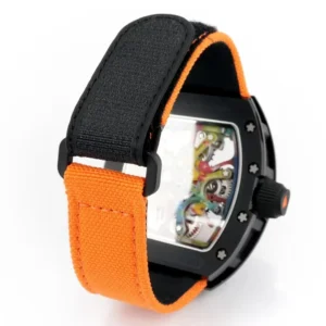 RICHARD MILLE RM38-01 SUPER FAKE WATCHES CERAMIC ORANGE NYLON STARP RM 45MM 8 ĐỒNG HỒ RICHARD MILLE RM38-01 SUPER FAKE WATCHES CERAMIC DÂY NYLON CAM RM 45MM (1)