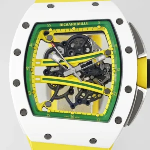 RICHARD MILLE RM61-01 REPLICA WATCH GREEN DIAL YELLOW RUBBER STRAP ZF 43MM 5 ĐỒNG HỒ RICHARD MILLE RM61-01 REPLICA 11 MẶT XANH DÂY CAO SU VÀNG ZF 43MM