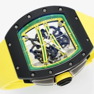 RICHARD MILLE RM61-01 REPLICA WATCH BLACK CERAMIC YELLOW RUBBER STRAP ZF 43MM 5 ĐỒNG HỒ RICHARD MILLE RM61-01 REPLICA VỎ GỐM ĐEN DÂY CAO SU VÀNG NHÀ MÁY ZF 43MM
