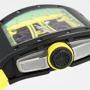 RICHARD MILLE RM61-01 REPLICA WATCH BLACK CERAMIC YELLOW RUBBER STRAP ZF 43MM 6 ĐỒNG HỒ RICHARD MILLE RM61-01 REPLICA VỎ GỐM ĐEN DÂY CAO SU VÀNG NHÀ MÁY ZF 43MM