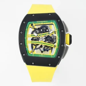ĐỒNG HỒ RICHARD MILLE RM61-01 REPLICA VỎ GỐM ĐEN DÂY CAO SU VÀNG NHÀ MÁY ZF 43MM