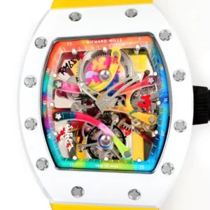 RICHARD MILLE RM68-01 BEST COPIES CERAMIC YELLOW RUBBER STRAP RM FACTORY 45MM 4 ĐỒNG HỒ RICHARD MILLE RM68-01 BEST COPIES CERAMIC DÂY NYLON VÀNG RM 45MM