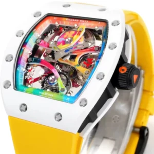RICHARD MILLE RM68-01 BEST COPIES CERAMIC YELLOW RUBBER STRAP RM FACTORY 45MM 3 ĐỒNG HỒ RICHARD MILLE RM68-01 BEST COPIES CERAMIC DÂY NYLON VÀNG RM 45MM