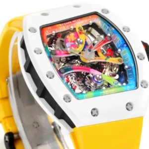 RICHARD MILLE RM68-01 BEST COPIES CERAMIC YELLOW RUBBER STRAP RM FACTORY 45MM 2 ĐỒNG HỒ RICHARD MILLE RM68-01 BEST COPIES CERAMIC DÂY NYLON VÀNG RM 45MM