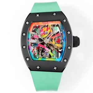 ĐỒNG HỒ RICHARD MILLE RM68-01 BEST COPY CERAMIC ĐEN DÂY CAO SU NHÀ MÁY RM 45MM (1)