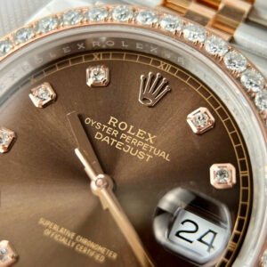 ROLEX DATEJUST BEST REPLICA CHOCOLATE DIAL MOISSANITE BEZEL CLEAN FACTORY 41MM 4 ĐỒNG HỒ ROLEX DATEJUST CHẾ TÁC MẶT CHOCOLATE NIỀNG MOISSANITE NHÀ MÁY CLEAN 41MM