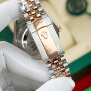 ROLEX DATEJUST REPLICA WATCHES GREY DIAL ROSE WRAPPED GOLD GM FACTORY 41MM 8 ĐỒNG HỒ ROLEX DATEJUST REPLICA 11 MẶT XÁM BỌC VÀNG NHÀ MÁY GM 41MM (1)