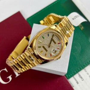 ROLEX DAY-DATE WRAPPED GOLD 18K CUSTOM WATCH PRESIDENT STRAP 36MM 2 ĐỒNG HỒ ROLEX DAY-DATE BỌC VÀNG 18K CHẾ TÁC DÂY PRESIDENT 36MM