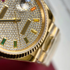 ROLEX DAY-DATE WRAPPED GOLD 18K CUSTOM WATCH PRESIDENT STRAP 36MM 4 ĐỒNG HỒ ROLEX DAY-DATE BỌC VÀNG 18K CHẾ TÁC DÂY PRESIDENT 36MM