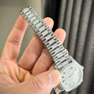 ROLEX DAY-DATE CUSTOM WATCHES FULL DIAMOND MOISSANITE 36MM 5 ĐỒNG HỒ ROLEX DAY-DATE CHẾ TÁC FULL KIM CƯƠNG MOISSANITE 36MM