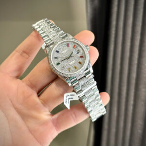 ROLEX DAY-DATE CUSTOM WATCHES FULL DIAMOND MOISSANITE 36MM 2 ĐỒNG HỒ ROLEX DAY-DATE CHẾ TÁC FULL KIM CƯƠNG MOISSANITE 36MM
