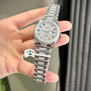 ROLEX DAY-DATE CUSTOM WATCHES FULL DIAMOND MOISSANITE 36MM 3 ĐỒNG HỒ ROLEX DAY-DATE CHẾ TÁC FULL KIM CƯƠNG MOISSANITE 36MM