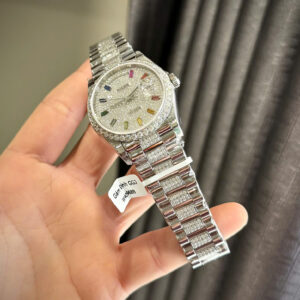 ROLEX DAY-DATE CUSTOM WATCHES FULL DIAMOND MOISSANITE 36MM 4 ĐỒNG HỒ ROLEX DAY-DATE CHẾ TÁC FULL KIM CƯƠNG MOISSANITE 36MM