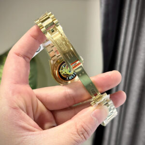 ROLEX DAY-DATE CUSTOM YELLOW PLATED GOLD WATCH WITH FULL MOISSANITE QF 36MM 5 ĐỒNG HỒ ROLEX DAY-DATE CHẾ TÁC MẠ VÀNG ĐÍNH KIM CƯƠNG MOISSANITE QF 36MM