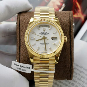 ROLEX DAY-DATE CUSTOM WATCH MOP DIAL WRAPPED GOLD MOISSANITE GM 40MM 1 ĐỒNG HỒ ROLEX DAY-DATE CHẾ TÁC MẶT MOP BỌC VÀNG CỌC SỐ MOISSANITE GM 40MM