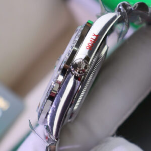 ROLEX DAY-DATE CUSTOM WATCHES METEORITE DIAL WITH MOISSANITE BAGUETTE 40MM 6 ĐỒNG HỒ ROLEX DAY-DATE CHẾ TÁC MẶT THIÊN THẠCH ĐÍNH MOISSANITE BAGUETTE 40MM