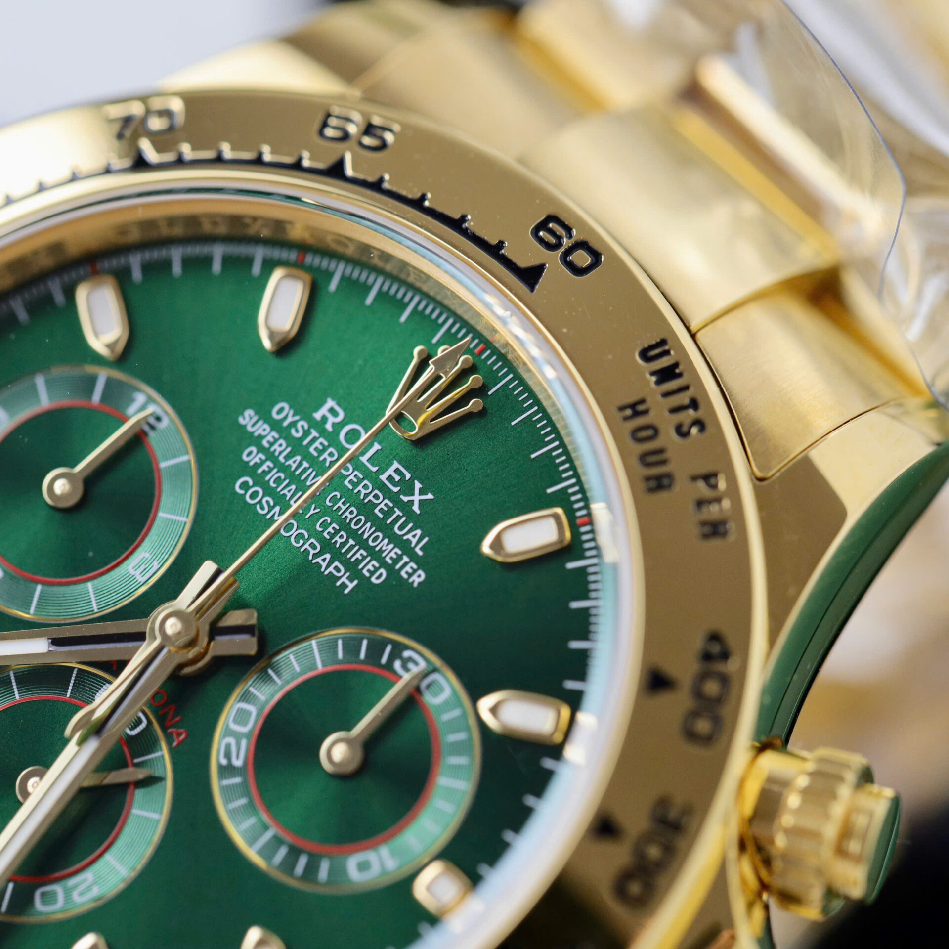 ĐỒNG HỒ ROLEX DAYTONA BỌC VÀNG CHẾ TÁC MẶT XANH NHÀ MÁY BT 40MM (3) ĐỒNG HỒ ROLEX DAYTONA BỌC VÀNG CHẾ TÁC MẶT XANH NHÀ MÁY BT 40MM