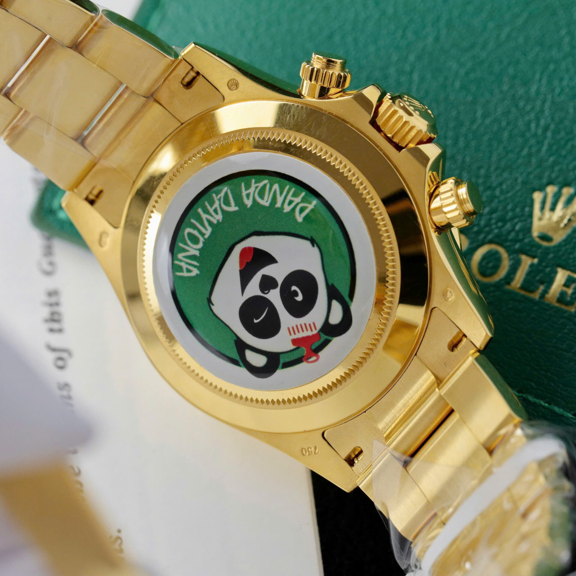 ĐỒNG HỒ ROLEX DAYTONA BỌC VÀNG CHẾ TÁC MẶT XANH NHÀ MÁY BT 40MM (4) ĐỒNG HỒ ROLEX DAYTONA BỌC VÀNG CHẾ TÁC MẶT XANH NHÀ MÁY BT 40MM