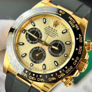 ROLEX DAYTONA CUSTOM WATCHES WRAPPED GOLD 18K RUBBER STRAP 40MM 1 ĐỒNG HỒ ROLEX DAYTONA CHẾ TÁC BỌC VÀNG 18K DÂY CAO SU 40MM (1)