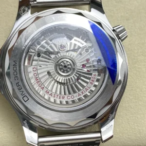 OMEGA SEAMASTER BEST COPY WATCH BLACK DIAL STEEL STRAP VS FACTORY 42MM 6 ĐỒNG HỒ OMEGA SEAMASTER BEST COPY MẶT ĐEN DÂY THÉP VÂN LƯỚI VSF 42MM