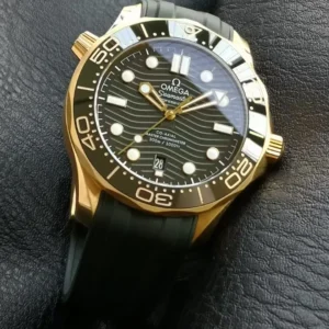 OMEGA SEAMASTER REPLICA WATCH GREEN DIAL CERAMIC BEZEL RUBBER STRAP VSF 42MM 4 ĐỒNG HỒ OMEGA SEAMASTER REPLICA MẶT XANH CERAMIC BEZEL DÂY CAO SU VSF 42MM