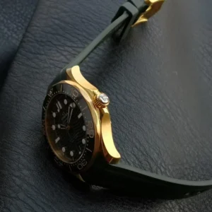 OMEGA SEAMASTER REPLICA WATCH GREEN DIAL CERAMIC BEZEL RUBBER STRAP VSF 42MM 5 ĐỒNG HỒ OMEGA SEAMASTER REPLICA MẶT XANH CERAMIC BEZEL DÂY CAO SU VSF 42MM