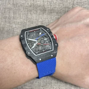 RICHARD MILLE RM67-02 BEST REPLICA WATCH V5 CARBON CASE BLUE DIAL 38,7×47,52MM 1 ĐỒNG HỒ RICHARD MILLE RM67-02 BEST REPLICA V5 VỎ CARBON MẶT XANH 38,7×47,52MM