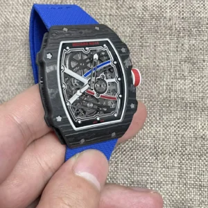 RICHARD MILLE RM67-02 BEST REPLICA WATCH V5 CARBON CASE BLUE DIAL 38,7×47,52MM 2 ĐỒNG HỒ RICHARD MILLE RM67-02 BEST REPLICA V5 VỎ CARBON MẶT XANH 38,7×47,52MM