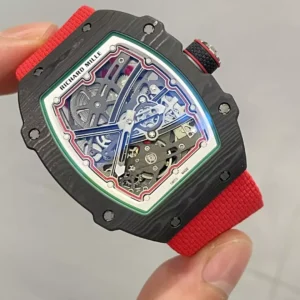ĐỒNG HỒ RICHARD MILLE RM67-02 CHẾ TÁC VỎ CARBON MẶT ĐỎ 38.7 x 47.52MM